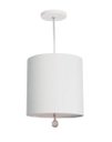 Ver imagem 2 de Luminária Pendente Com Cristal Cúpula Branco 25x25 1E27