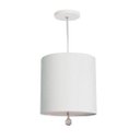Ver imagem 3 de Luminária Pendente Com Cristal Cúpula Branco 25x25 1E27