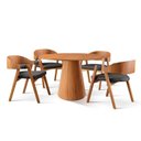 Ver imagem 3 de Conjunto Sala de Jantar Mesa Cone Amadeirada 120 cm + 4 Cadeiras Luna