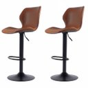 Ver imagem 1 de Kit 2 Banquetas Giratórias Bristol Itajaí Fratini 110 cm (altura) PU Cor Caramelo Base Disco Preta