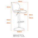Ver imagem 4 de Kit 2 Banquetas Giratórias Bristol Itajaí Fratini 110 cm (altura) PU Cor Caramelo Base Disco Preta