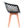 Cadeira Para Mesa De Jantar Cozinha Sala Web Wood Preta Base Madeira - 3