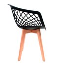 Ver imagem 3 de Cadeira Para Mesa De Jantar Cozinha Sala Web Wood Preta Base Madeira