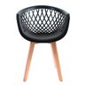 Cadeira Para Mesa De Jantar Cozinha Sala Web Wood Preta Base Madeira - 2