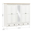 Ver imagem 4 de Guarda Roupa Casal com Espelho 5 Portas 3 Gavetas Topazio Finestra