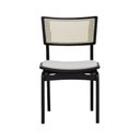 Ver imagem 4 de Cadeira Apollo Madeira Maciça Encosto Telinha Assento Anatômico - Preto Estofado Corano Bruma