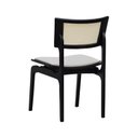 Ver imagem 3 de Cadeira Apollo Madeira Maciça Encosto Telinha Assento Anatômico - Preto Estofado Corano Bruma