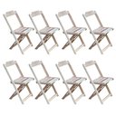 Ver imagem 4 de Kit 2 Conjuntos De Mesa Com 4 Cadeiras De Madeira Dobravel 70X70 Sem Pintura/Crua - Marrom