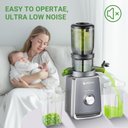 Ver imagem 3 de Espremedor Amzchef Cold Press com Chute de 4", 250w e Filtros Duplos (prata)