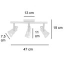 Ver imagem 2 de Spot Sobrepor Direcionável 2713 Trilho com 3 Lâmpadas Canopla Quadrada Emalustres