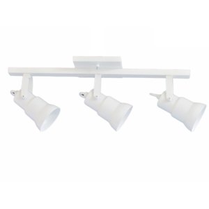 Spot Sobrepor Direcionável 2713 Trilho com 3 Lâmpadas Canopla Quadrada Emalustres