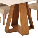 Ver imagem 4 de Mesa Kiara 120 Freijó Off White com Kit 4 Cadeiras Yasmin Freijó Linho Canela-DJ Móveis