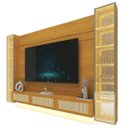 Ver imagem 2 de Estante Home para TV até 85 Polegadas com LED e Vidro Reflecta 100% MDF 217,6CMX293,4cm Luminare Marrom