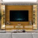 Ver imagem 7 de Estante Home para TV até 85 Polegadas com LED e Vidro Reflecta 100% MDF 217,6CMX293,4cm Luminare Marrom
