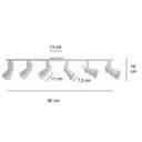 Ver imagem 2 de Spot Sobrepor Direcionável 2716 Trilho com 6 Lâmpadas Canopla Quadrada Emalustres