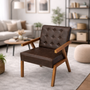 Ver imagem 2 de Kit 2 Poltrona Zarah Corino Moderno Sala de Estar Escritório:marrom
