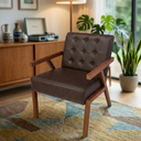 Ver imagem 4 de Kit 2 Poltrona Zarah Corino Moderno Sala de Estar Escritório:marrom