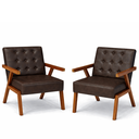 Ver imagem 3 de Kit 2 Poltrona Zarah Corino Moderno Sala de Estar Escritório:marrom