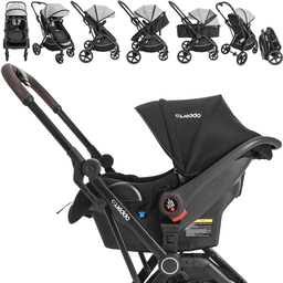Carrinho de Bebe Moises com Bebe Conforto Kiddo Nomad Grafite - 3