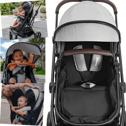 Carrinho de Bebe Moises com Bebe Conforto Kiddo Nomad Grafite - 4