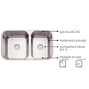 Ver imagem 3 de Cuba de Embutir/sobrepor Isis 69x40cm 2 Cubas 94062/102 Tramontina