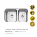 Ver imagem 6 de Cuba de Embutir/sobrepor Isis 69x40cm 2 Cubas 94062/102 Tramontina