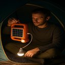 Ver imagem 3 de Kit Lanterna Led Solar com Lampada Recarregavel Usb Power Bank 500ma Iluminacao de Emergencia para C
