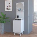 Ver imagem 1 de Aparador 1 Porta 1 Prateleira com Espelho Ap2312 Branco - Tecno Mobili