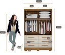 Ver imagem 4 de Guarda Roupa Solteiro Buriti 2 Portas e 6 Gavetas com Espelho Novo Horizonte Cumaru/Fendi
