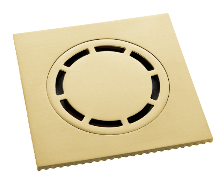 Ralo Inox Quadrado 15cm DOKA com válvula de fechamento DOURADO - 1