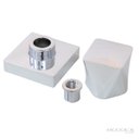 Ver imagem 3 de Acabamento Quadrado Metal Cromado para Registro Pressão e Gaveta 1/2 3/4 1 Padrão Deca C45 Banheiro