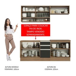 Cozinha Completa 200003 com Armário e Balcão Rustic/preto - 7