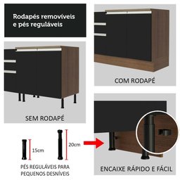 Cozinha Completa 200003 com Armário e Balcão Rustic/preto - 3