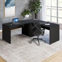 Ver imagem 1 de Mesa L Escritório 190cm X 70cm Pés Painel F5 Office Cor:preto