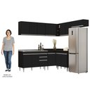 Ver imagem 5 de Armário de Cozinha Modulado de Canto 7 Peças Cp21 com Pia Inox Preto - Lumil Lumil Móveis
