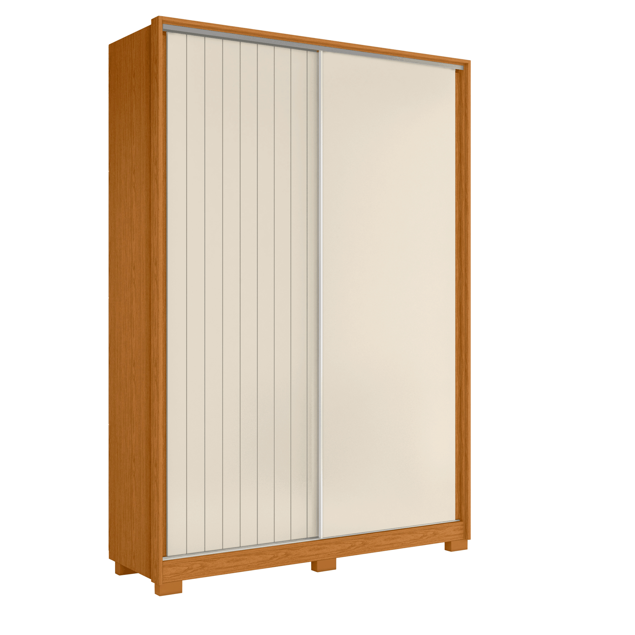 Guarda Roupa 2 Porta de Correr 3 Gaveta sem Espelho Frizzato Cinamomo Off White Móveis Albatroz