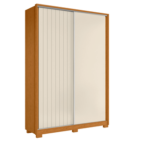 Guarda Roupa 2 Porta de Correr 3 Gaveta sem Espelho Frizzato Cinamomo Off White Móveis Albatroz