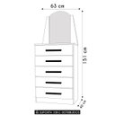Ver imagem 4 de Cômoda para Quarto com Penteadeira Laris A02 Off/freijó - Mpozenato