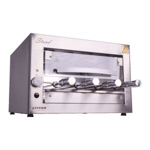 Churrasqueira Elétrica de Bancada 4 Espetos com Porta de Vidro Stand Voltagem:220v