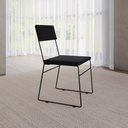 Ver imagem 1 de Cadeira de Jantar Estofada Málaga Veludo para Mesa Sala de Jantar Cozinha Conforto - Preto