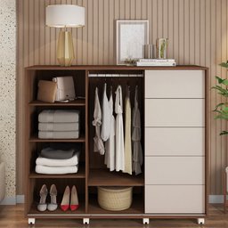 Cômoda Sapateira Com Rodízios Medusa C01 Havana/Off White - Mpozenato - 8 Cômoda Sapateira Com Rodízios Medusa C01 Havana/Off White - Mpozenato - 8