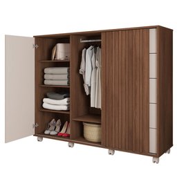 Cômoda Sapateira Com Rodízios Medusa C01 Havana/Off White - Mpozenato - 12 Cômoda Sapateira Com Rodízios Medusa C01 Havana/Off White - Mpozenato - 12