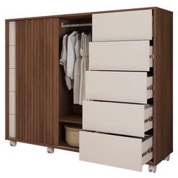 Cômoda Sapateira Com Rodízios Medusa C01 Havana/Off White - Mpozenato - 10 Cômoda Sapateira Com Rodízios Medusa C01 Havana/Off White - Mpozenato - 10