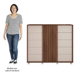 Cômoda Sapateira Com Rodízios Medusa C01 Havana/Off White - Mpozenato - 5 Cômoda Sapateira Com Rodízios Medusa C01 Havana/Off White - Mpozenato - 5