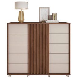 Cômoda Sapateira Com Rodízios Medusa C01 Havana/Off White - Mpozenato - 11 Cômoda Sapateira Com Rodízios Medusa C01 Havana/Off White - Mpozenato - 11