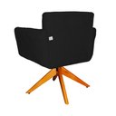 Ver imagem 4 de Poltrona Decorativa Isabela em Tressê Pés Madeira Giratório Suede Preto - Ds Estofados