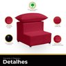Escada Escadinha 2 Degraus para Maca Estetica com Almofada Clinica Escada de Maca Suede Vermelho Tkj - 4