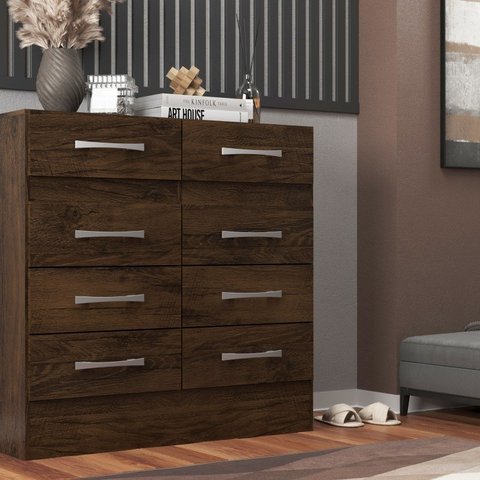 Cômoda Central 8 Gavetas Cor Cacau