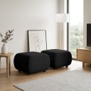 Ver imagem 1 de Puff para Sala KIT2 Orgânico Nara 60 cm Base Fixa Moderno Bouclê D03 - D'Rossi