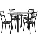 Ver imagem 2 de Conjunto Tubular de Mesa e Cadeiras Palma Preto/Flor/Ocre
